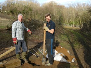 Ben as part of Leeds Grammar School's curriculum, volunteering to help installing entrance gateposts in the Ellikers.