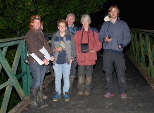 A few of the Trust members who attended the bat evening.... surrounded by Daubenton's bats!