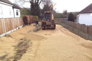 Ground preparation at Elliker entrance in April 2015