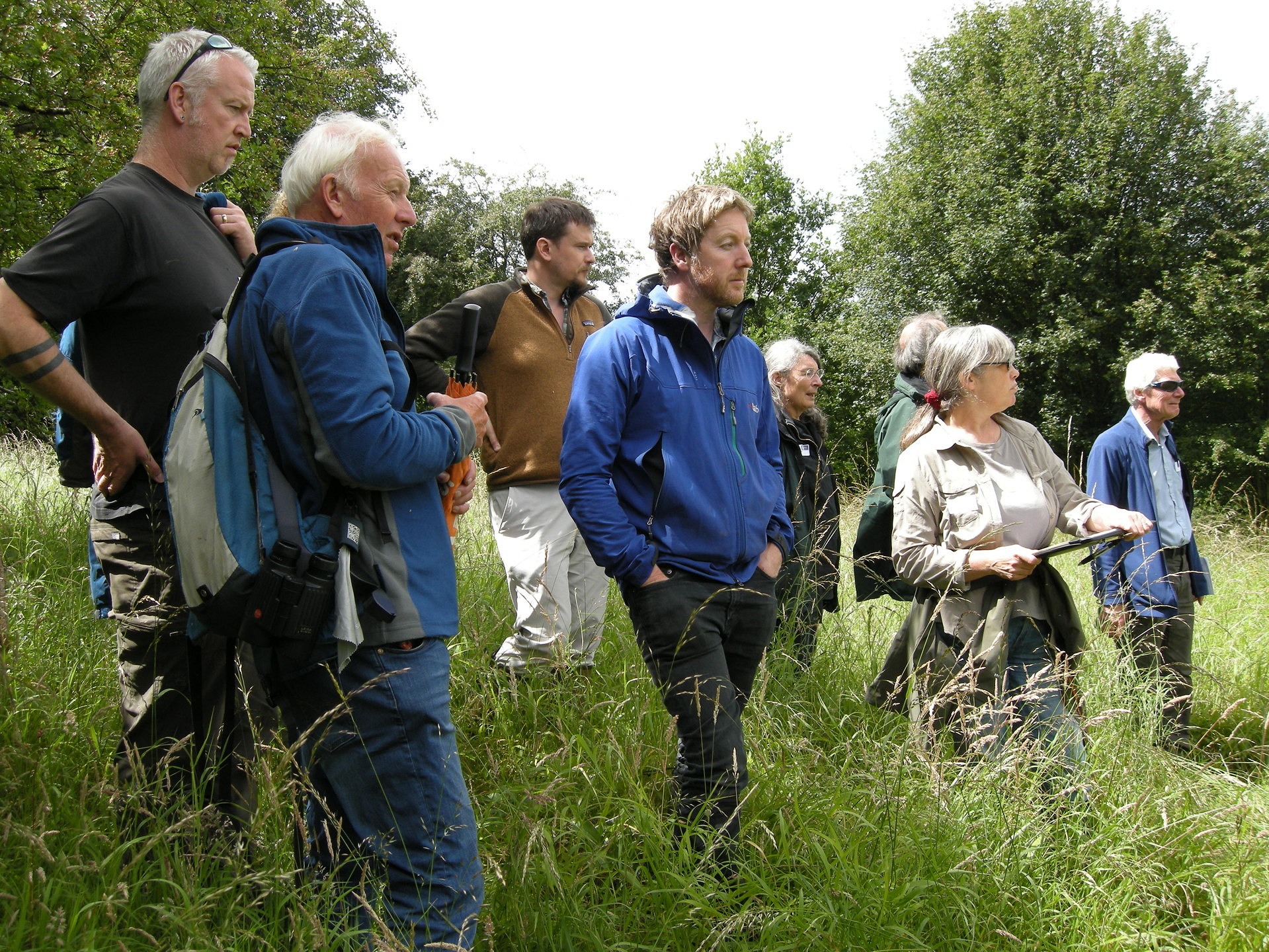 Attendees of the Flora Locale event examining the management strategies in Ox Close 